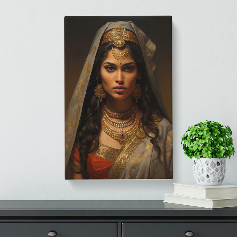 Indian Woman Baroque - No Frame Print, 60cm H x 40cm W x 3cm D