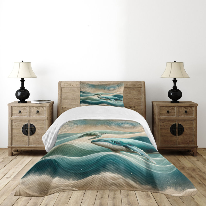 Abstract Coverlet, Twin Coverlet / Bedspread + 1 Standard Sham