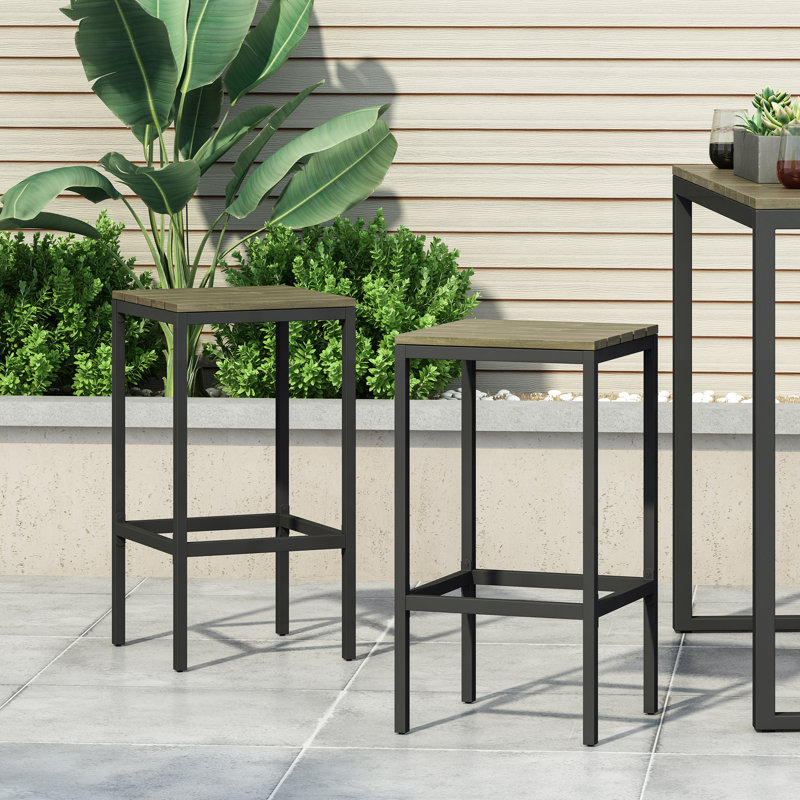 Tabouret de bar d'extérieur moderne, Gris, 2