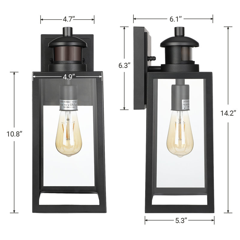 Citlali Aluminum Wall Light With Dusk to Dawn and Motion Sensor