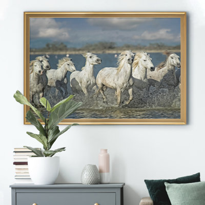 «White Horses of the Camargue» - Cadre photo, impression sur toile