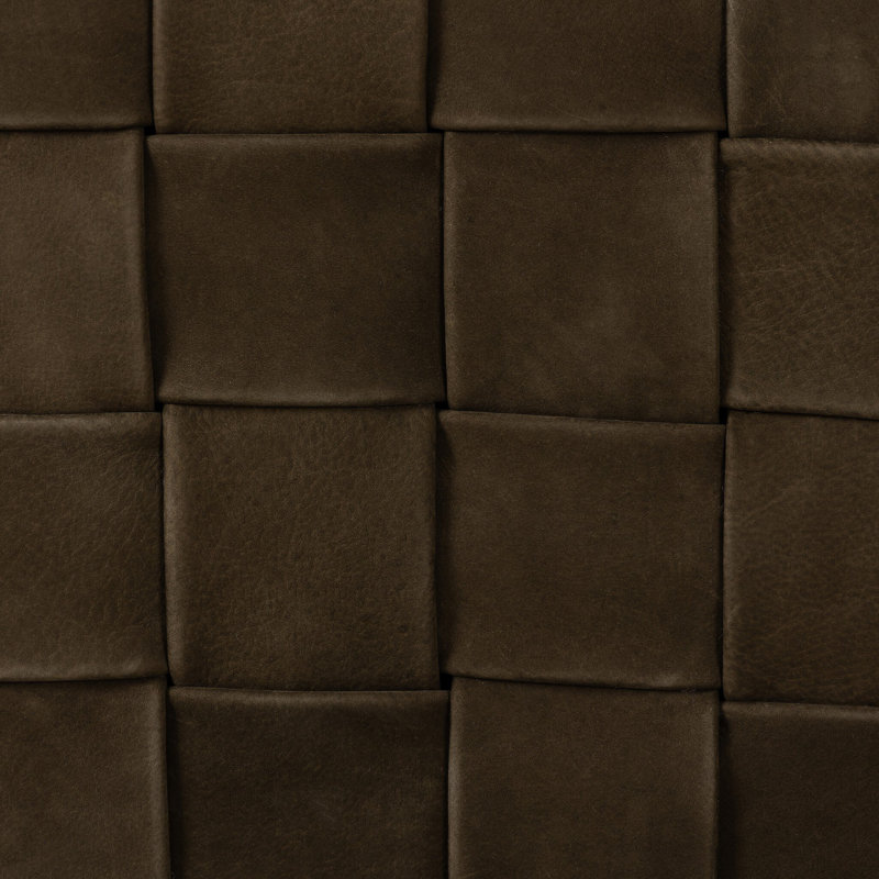 FLORES Square Ottoman, Chocolate Brown