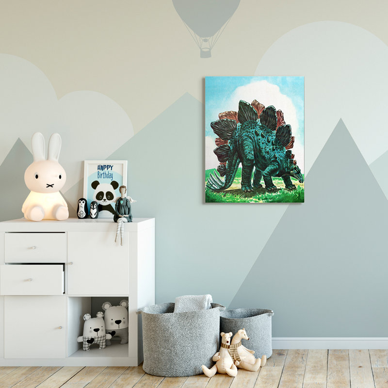 Art de champ de dinosaures Levingston, Toile tendue, H 40 po x l 30 po