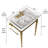 28" Bathroom Console Sink, White Ceramic Wall - Mounted Basin, 3 Standard Faucet Holes, Gold, Stainless Steel Support Structure With Detachable Towel Bar, High Performance, Easy To Clean, Scratch , No-1417740624