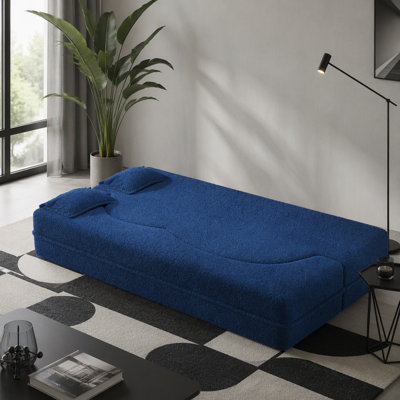Canapé-lit convertible pour lit simple avec 2 coussins, canapé-lit en tissu rembourré de mousse pour le salon, la chambre d'amis ou la salle de jeux, aucun assemblage requis.