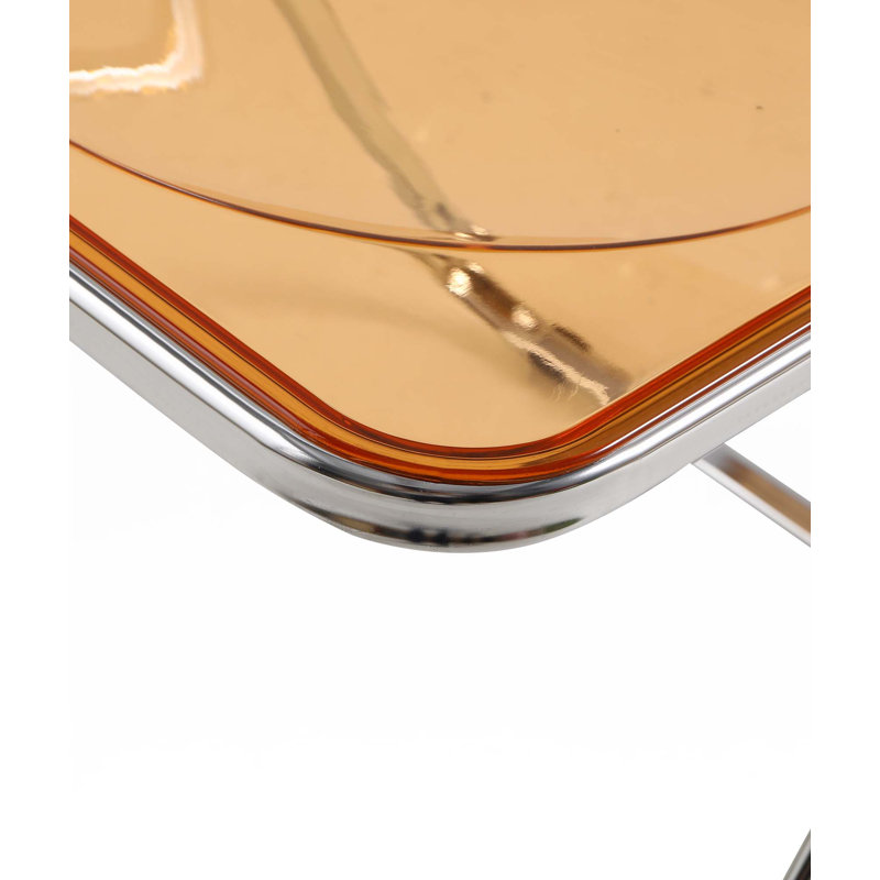 Chaise pliante en acrylique transparent, Orange