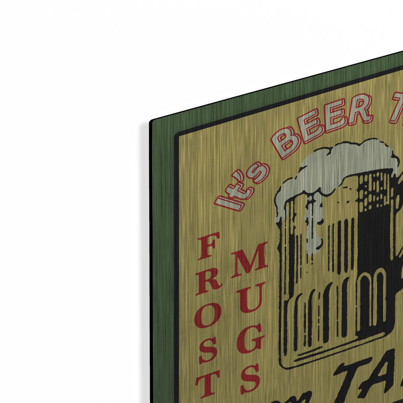  «Tap-bière» par Jean Plout, art mural en métal, 12 po x 12 po, 12 po x 12 po