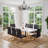 9-Piece Modern Glam Rectangular High-Gloss Dining Set with Faux Leather Cantilever Chairs-1160128542-1160128528