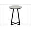 Table d'appoint élégante et moderne avec plateau en stratifié gris et structure en métal à base en X durable pour le salon et la chambre à coucher