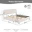 Lit plateforme très grand avec boucle, lit plateforme tapissier en tissu doux avec tête de lit courbée, beige