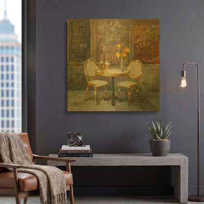 «French Cafe» par Danhui Nai, art mural en métal doré, 36 po x 36 po