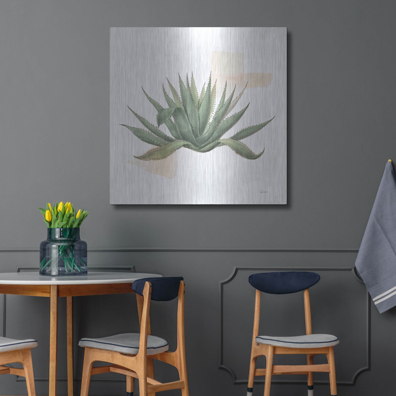 «Desert Color Succulent 1» par Sue Schlabach, art mural en métal, H 36 po x l 36 po