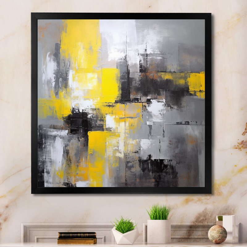 Romana Abstracted Pou Percepts I, reproduction d'art sur toile, Cadre photo noir, H 16 po x l 16 po x P 1 po
