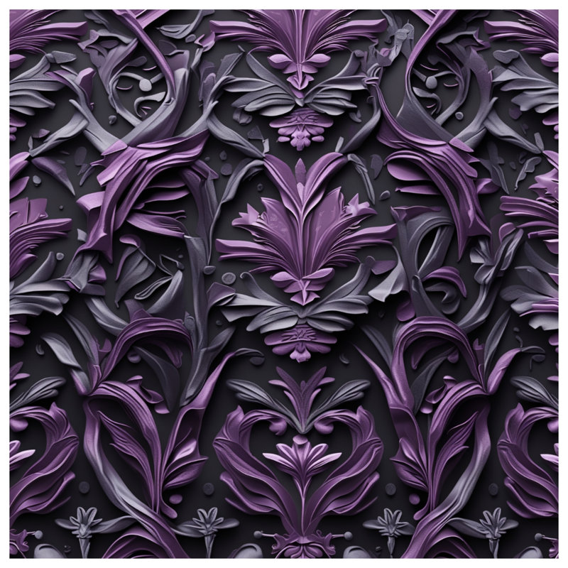Coussins décoratifs mauves à motif floral, 14 x 14 inches