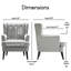 Fauteuil d'appoint Elle Decor Celeste 81 cm de large en velours capitonné, fauteuil à oreilles avec dossier capitonné, accoudoirs hauts et design vintage classique-35510111