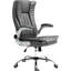 Chaise grise en microfibre avec accoudoirs rembourrés rabattables, siège réglable en hauteur, inclinable et dossier haut pivotant à 360 °, inclinable en hauteur, pivotant,