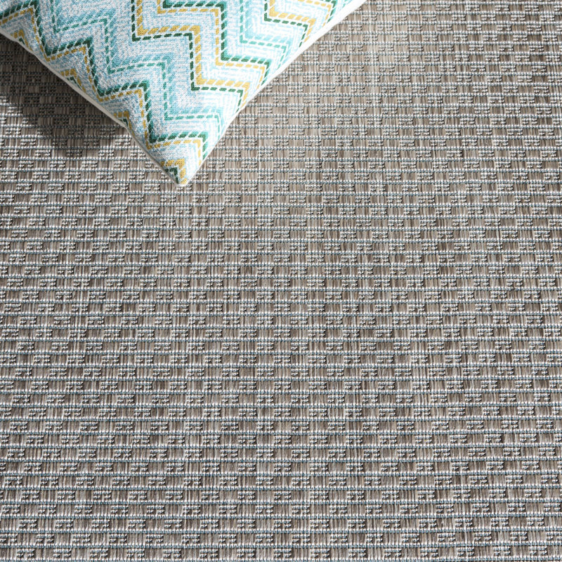 Courtyard Power Loom Performance No Pattern Indoor Rug, 6'-7" x 6'-7" Square