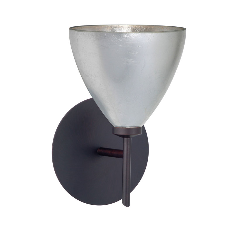 Mia Armed Sconce, Bronze, Marble Grigio, Incandescent
