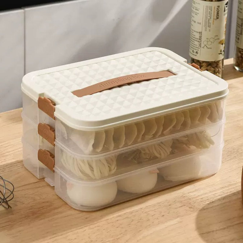 Contenant alimentaire 3 couches avec couvercle crème