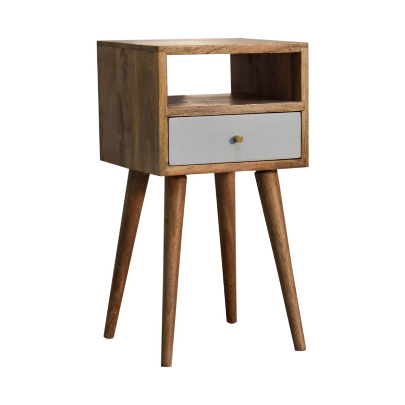 Table de chevet moderne Mid Century, Bleu clair