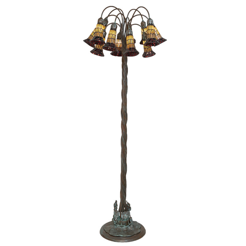 Lampe sur pied 61 po, Rouge / ambrée