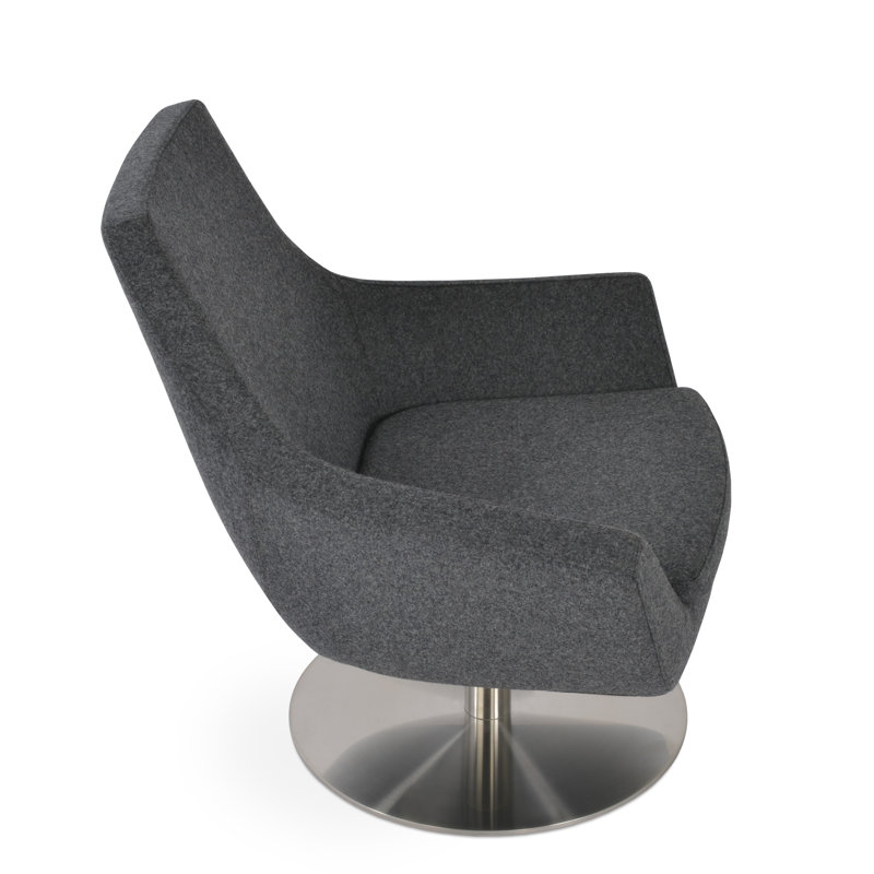 Rebecca 31" W Swivel Lounge Chair, Dark Gray