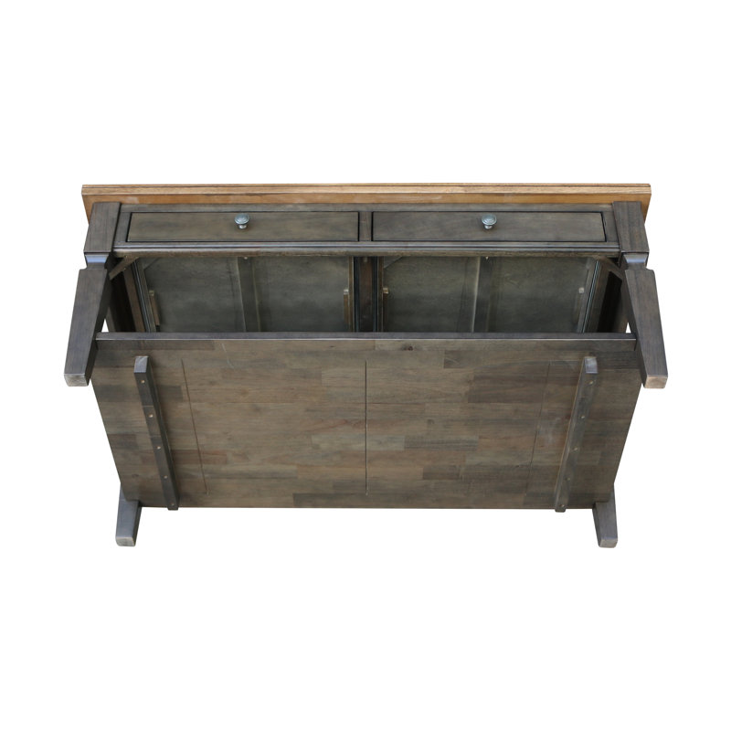 Briseno Solid Wood Single Coffee Table, Hickory/Washed Coal