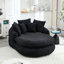 Canapé surdimensionné ovale rembourré à billes, canapé paresseux avec 3 grands coussins et 2 petits coussins, dossier enveloppant pour adultes, canapé à billes en chenille-282140265