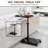 Adjustable Height C Table With 360° Swivel Wheels, Slide Under Sofa Side Table, Sturdy C-Shaped End Table For Living Room, Bedroom, And Small Spaces