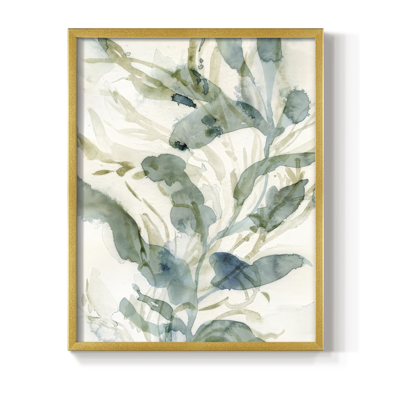 Underwater Botany III, reproduction encadrée - bois massif, H 30 po x l 24 po, Doré