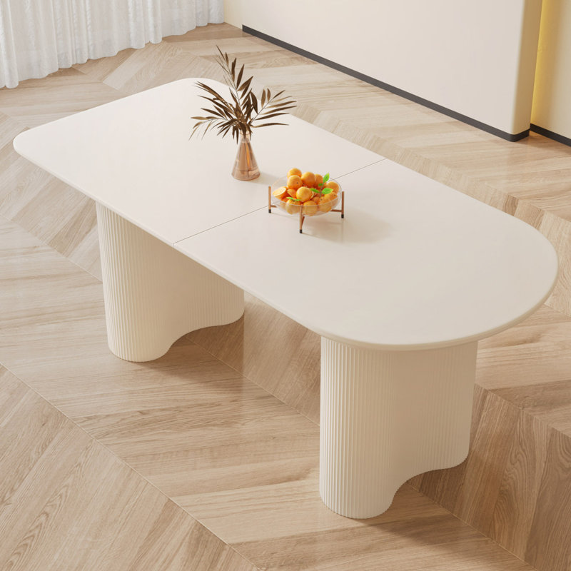 160CM Oval White Dining Table for 4-6 People (Table Only)