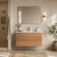 Meuble-lavabo simple mural et flottant pré-assemblé de 36 po avec comptoir en céramique
