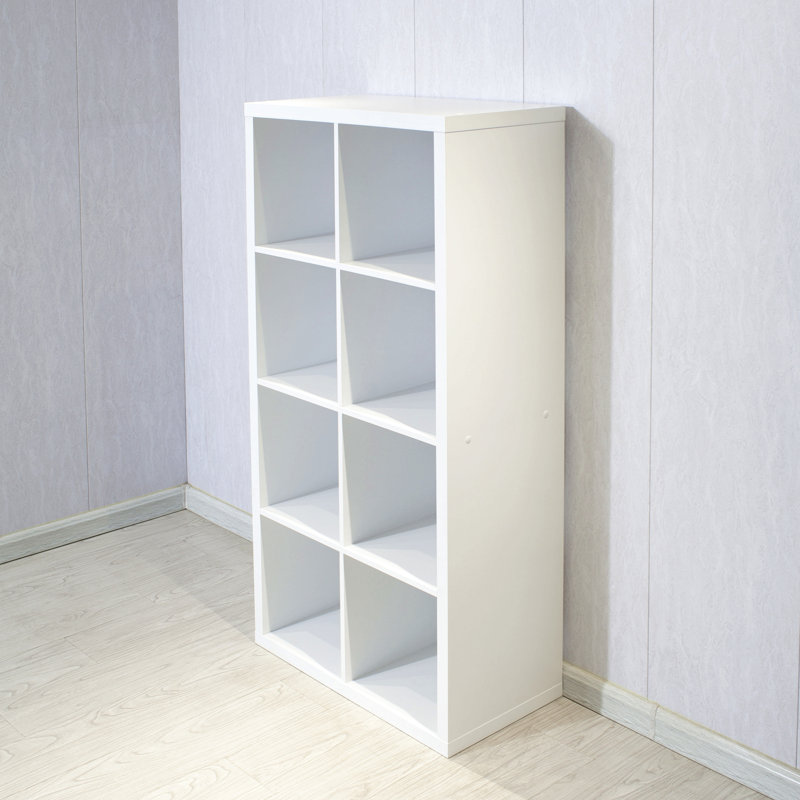Smart Cube 8-Cube Organizer Storage With Opened Back Shelves,2 X 4 Cube Bookcase Book Shleves For Home, Office, White