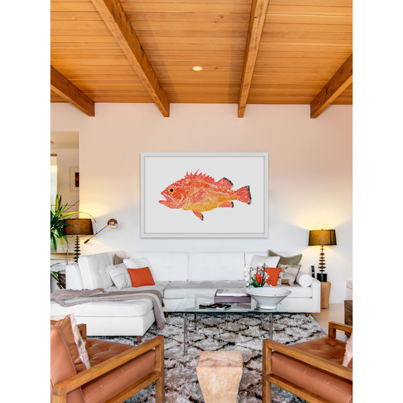 Orange Spiney Fish Framed Canvas Print, 26" x 18"