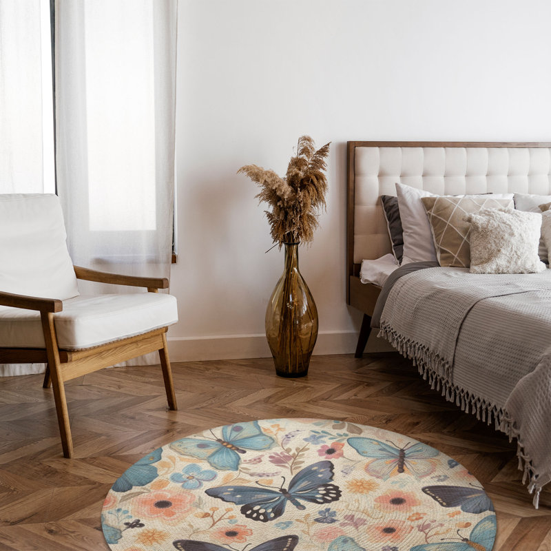 Tapis tressé Wings & Petals, Rond 5 pi