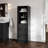Koeninger Solid Wood Bathroom Linen Storage Cabinet, Pre-assembled, 65”H x 20”W x 16”D Black-1889995356