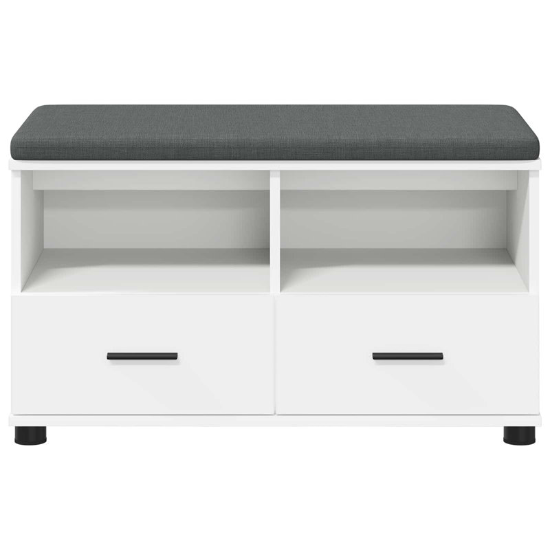 Storage Bench, White, 46cm H x 80cm W x 38cm D