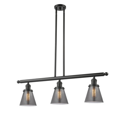 Cone 3 Light Stem Hung Island Light