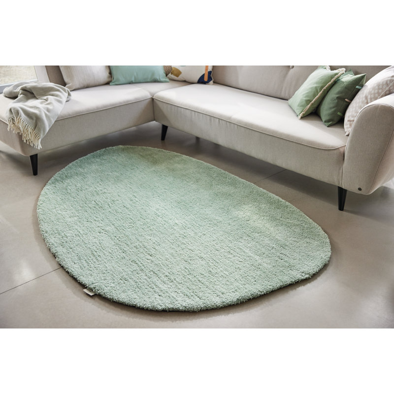Cozy Handmade High Pile Mint Green Rug, Außergewöhnlich 135 x 200cm