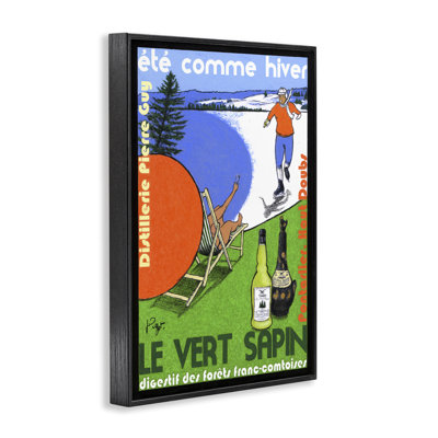 Summer & Winter Distillery Advertisement Framed Giclee Art, design by Jean-Pierre Got