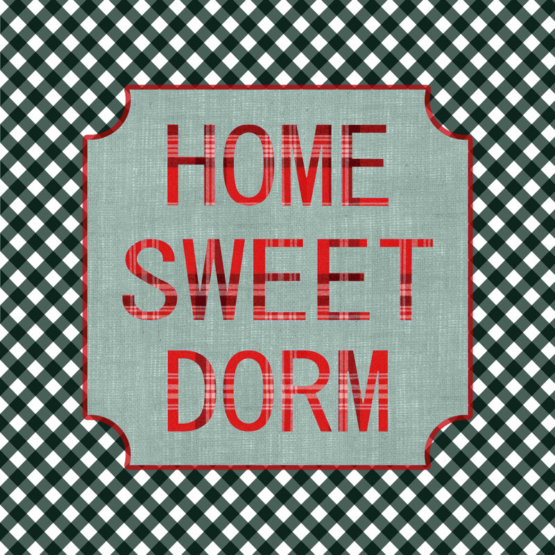 Home Sweet Dorm - reproduction sur toile tendue, H 12 po x l 12 po