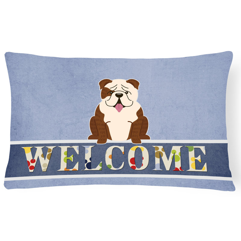  Coussin lombaire Welcome English Bulldog Brindle
