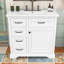 Meuble-lavabo autoportant avec lavabo en céramique, 4 tiroirs et tablette réglable-1060329553