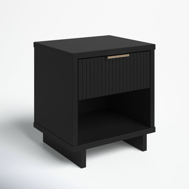 Laureli 18.11'' W Solid Wood Nightstand, Dark  Gray, Individual