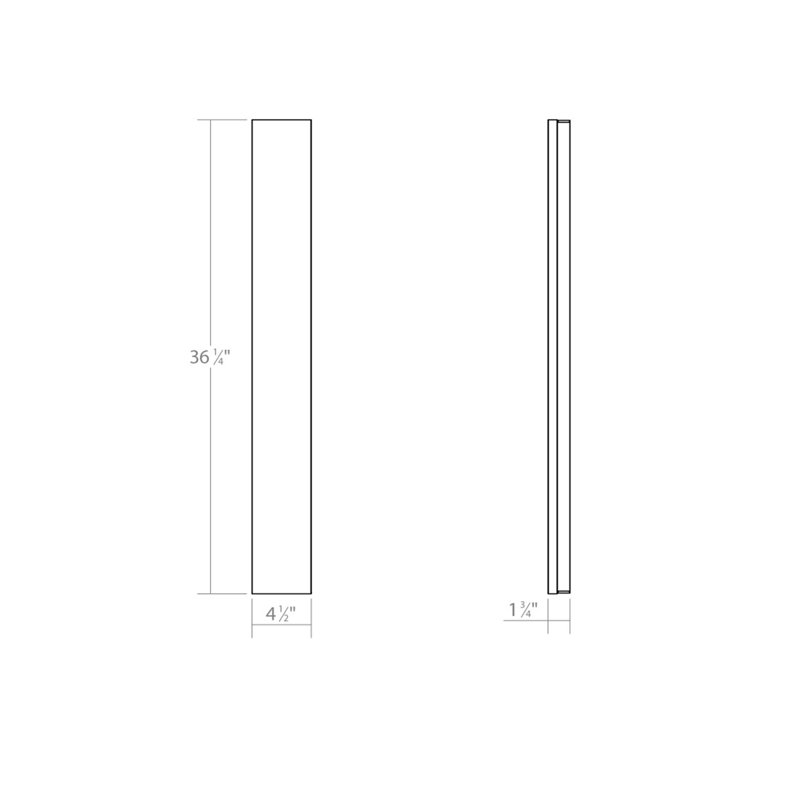 Éclairage pour meuble-lavabo à DEL - extra large - chrome poli, H 36,5 po x l 4,5 po x P 0,75 po