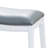 30" Bar Height Saddle Stool, White Finish, Gray Leather Seat-718010733
