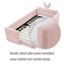 Cadre de lit rembourré pour enfants avec rails de sécurité et rangement, lit plateforme Boucle avec tête de lit et garde-corps, rose, simple-1213539958-1213539960