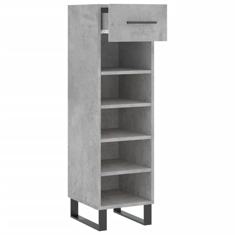 5 Pair Shoe Storage Cabinet, Concrete Grey