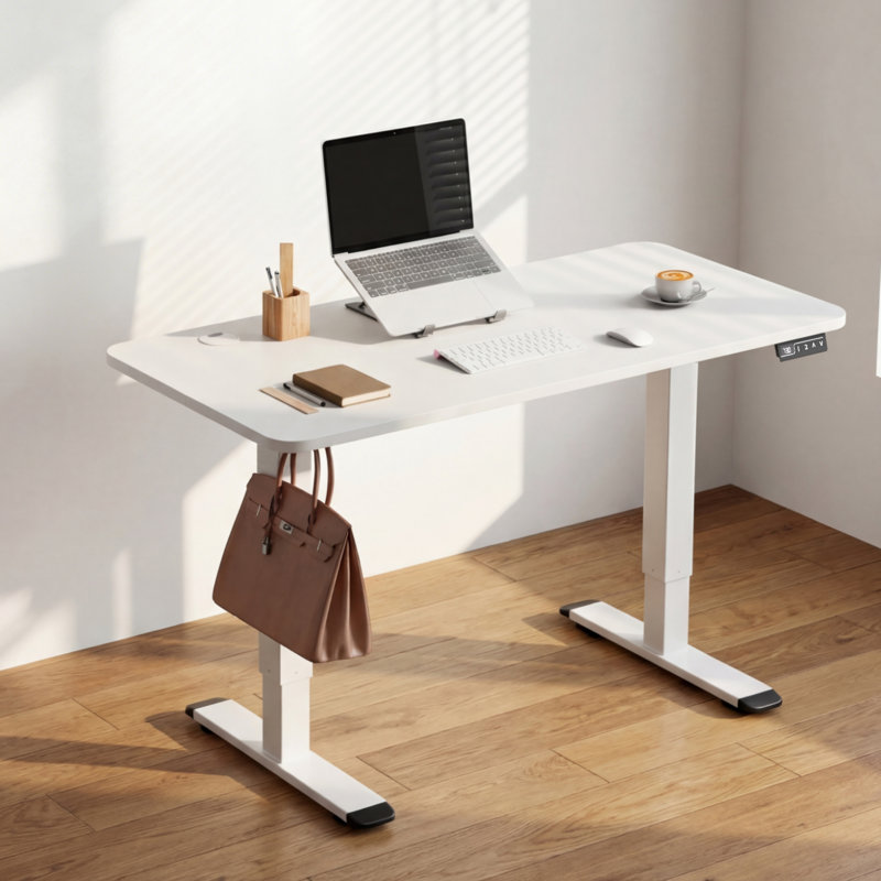Lakyia Electric Height Adjustable Standing Desk, 48" H x 48" W x 24" D, White
