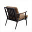 Compact Single-Seat Modern Accent Arm Chair with Metal Legs, Genuine Leather Brown Finish